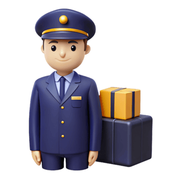 Delivery Man with Packages png