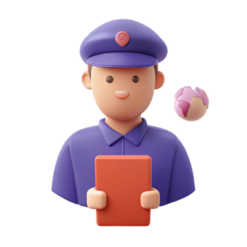 Delivery Person Holding Package png