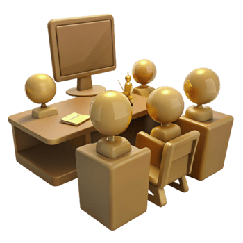 Team Meeting Around Computer png