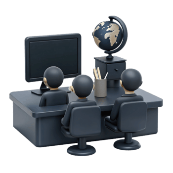 Teamwork Office Desk 3D Render png