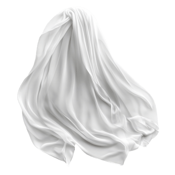 White Fabric Isolated on a White Background for Textiles and Design, isolated on transparent background, Format png