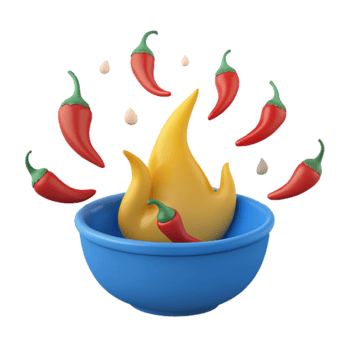 Spicy Chili Bowl with Flame png