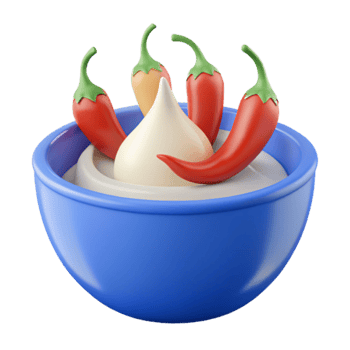 Spicy Dip with Chili Peppers png
