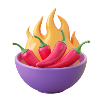 Spicy Chili Peppers in Bowl png
