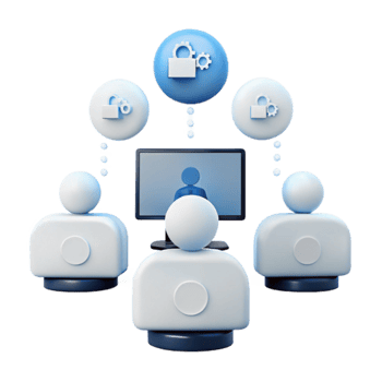 Secure Online Meeting with Participants png