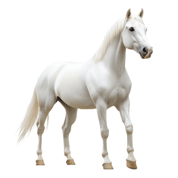 Majestic White Horse Isolated on a White Background for Creative Projects, isolated on transparent background, Format png