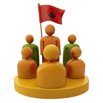 Group of People with a Flag png