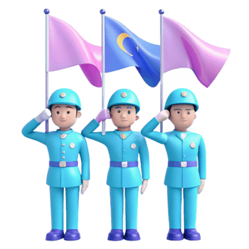Three Soldiers Saluting Flags png