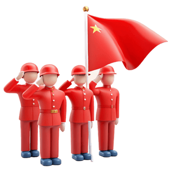 Red Uniform Saluting Flag png