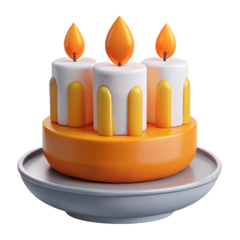 Three Candles on a Plate png