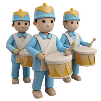 Drummers in Blue Uniforms png