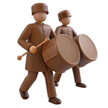 Drummers Marching in Uniform png
