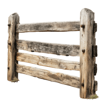 Decorative Wooden Farm Fence Ideal for Agricultural and Gardening Projects, isolated on transparent background, Format png