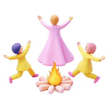 Celebrating Around Bonfire png