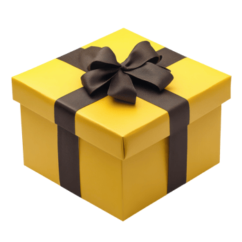 Beautiful Yellow Gift Box Isolated on White Background for Celebrations and Occasions, isolated on transparent background, Format png