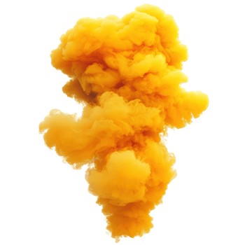 Isolated Yellow Smoke on White Background for Creative Projects and Designs, isolated on transparent background, Format png