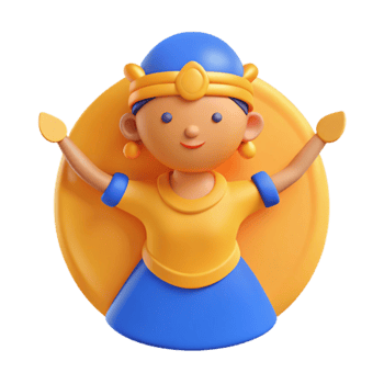 Cheerful 3D Cartoon Girl png