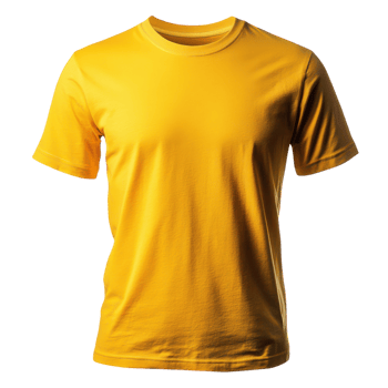 Vibrant Yellow T-Shirt Design Isolated on White Background for Fashion Promotions, isolated on transparent background, Format png