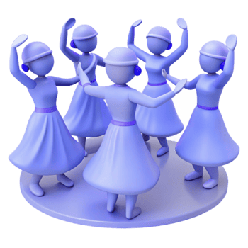 Five Figures Dancing in a Circle png