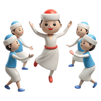 Cartoon Characters Dance Joyfully png