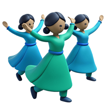 3D Dancing Cartoon Characters png