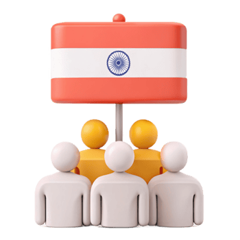 People Under Flag of India png