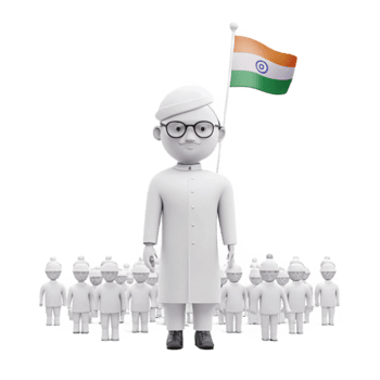 Leader with Flag and Crowd png