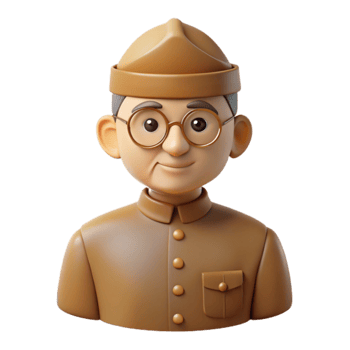 3D Cartoon Man with Glasses png