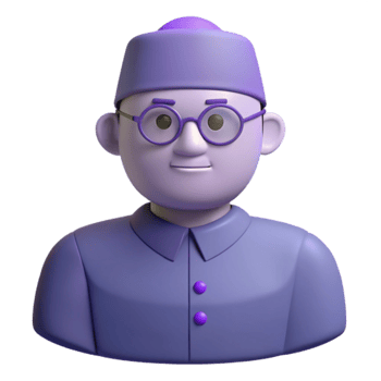 3D Character, Glasses, Hat, Purple png