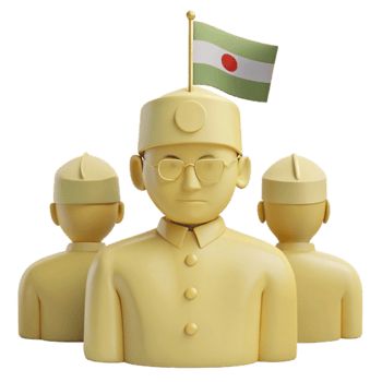 3D Rendered Figures with Flag png