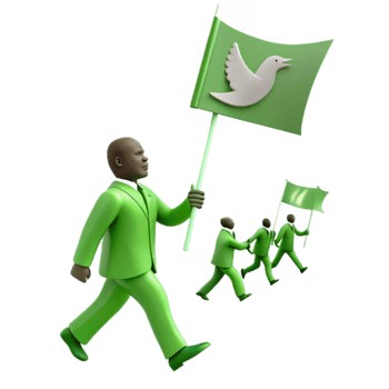 Peace March with Dove Flag png