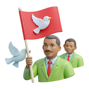 Peace Dove Flag 3D png