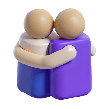 Friendship Embrace 3D Illustration png