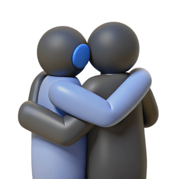 3D Render of Two People Hugging png