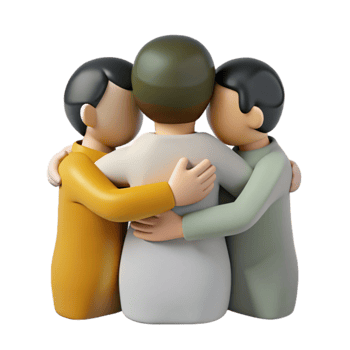 Three Friends Hugging png