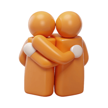 3D Render of Hugging Figures png