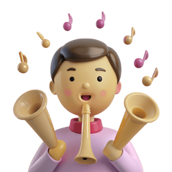 Music Fun Boy Plays Instruments with Joy png