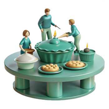 3D Illustration Family Gathering png