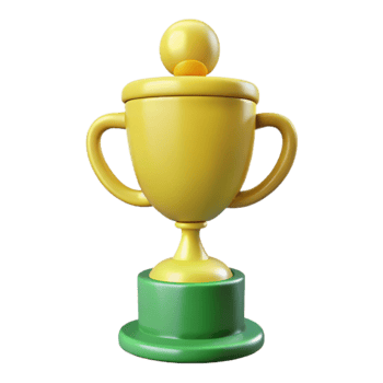 Gold Trophy with Green Base png