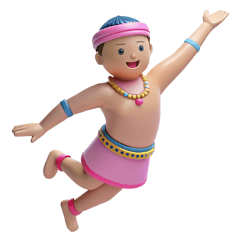3D Cartoon Boy Jumping png