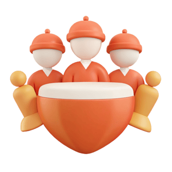 3D People Around Heart Shape png