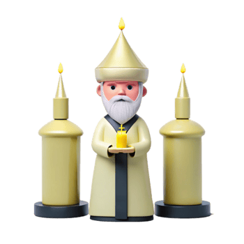 Man Holding Candle Between Candles png