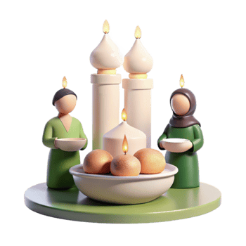 Candles, Figures, and Eggs on a Table png