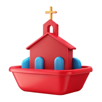 Church Boat 3D Model png