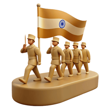 Soldiers Marching with Flag png