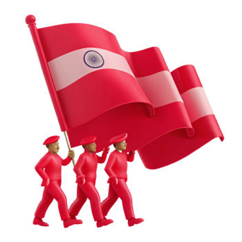 Three Figures Carrying a Flag png