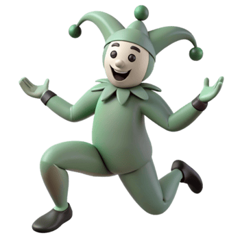 Green Jester 3D Render png