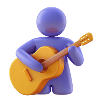 3D Cartoon Guitar Player png