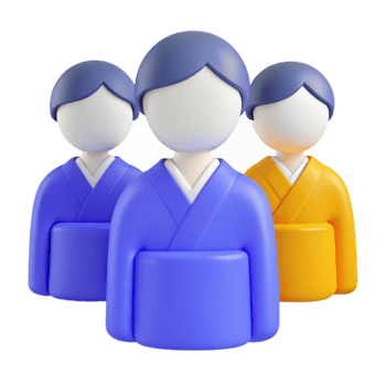 3D Cartoon People in Kimonos png