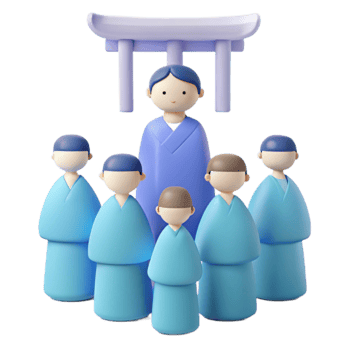 3D Render of Group of People png
